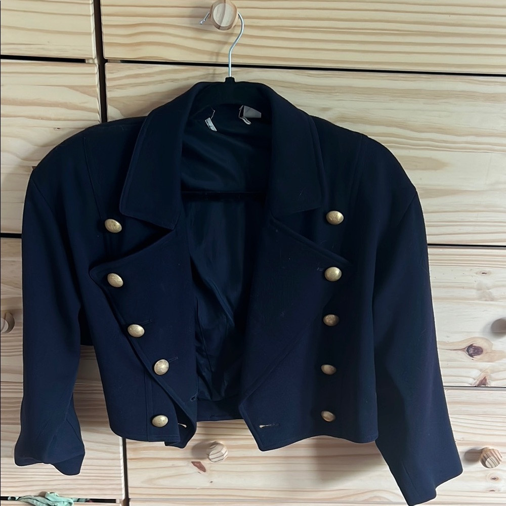 Women's Black Double-Breasted Jacket